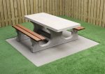 HeBlad Picknickset Beton mit Holzsitz Beton natur (Zoom)