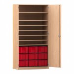 Flexeo Bastelschrank Lukas, 9 große Boxen, 7 Fächer Schließart: Bogengriff mit Schloss (Zoom)