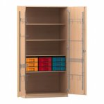 Flexeo Musikschrank, 9 kleine Boxen Buche hell (Zoom)