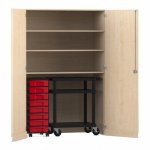 Flexeo Garagenschrank, 3 Fächer, 1 Rollcontainer, 8 Boxen, 1 Transportwagen  (Zoom)