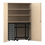 Flexeo Garagenschrank, 3 Fächer, 1 Rollcontainer, 8 Boxen, 1 Transportwagen  (Zoom)