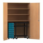 Flexeo Garagenschrank, 3 Fächer, 1 Rollcontainer, 8 Boxen, 1 Transportwagen  (Zoom)