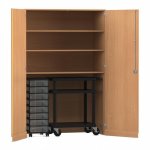 Flexeo Garagenschrank, 3 Fächer, 1 Rollcontainer, 8 Boxen, 1 Transportwagen  (Zoom)