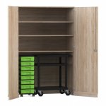 Flexeo Garagenschrank, 3 Fächer, 1 Rollcontainer, 8 Boxen, 1 Transportwagen  (Zoom)