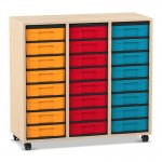 Flexeo Regal, 3 Reihen, 24 kleine Boxen