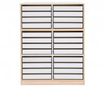 Flexeo Papier- und Bilderschrank, 24 kleine Auszüge frontal (Zoom)