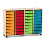Flexeo Regal, 4 Reihen, 32 kleine Boxen
