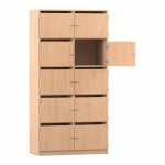 Flexeo Schließfachschrank, 10 Fächer mit Briefschlitzen, Breite 94,4 cm  (Zoom)