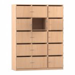 Flexeo Schließfachschrank, 15 Fächer mit Briefschlitzen, Breite 142,5 cm  (Zoom)