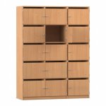 Flexeo Schließfachschrank, 15 Fächer mit Briefschlitzen, Breite 142,5 cm  (Zoom)