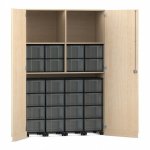 Flexeo Garagenschrank, 2 Fächer, 4 Rollcontainer, 24 große Boxen  (Zoom)