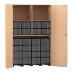 Flexeo Garagenschrank, 2 Fächer, 4 Rollcontainer, 24 große Boxen  (Zoom)