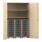 Flexeo Garagenschrank PRO, 3 Rollcontainer, 24 Boxen Gr. S, 2 Fächer Ahorn honig (Zoom)