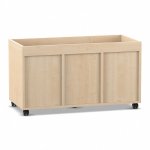 Flexeo Regal PRO, 3 Reihen, 6 Boxen Gr. M, Aufkantung Ahorn honig Rückseite (Zoom)