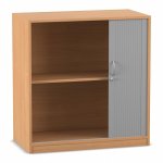 Flexeo Rollladenschrank, 2 Fächer Buche dunkel (Zoom)