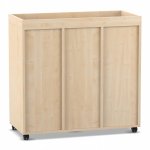 Flexeo Regal PRO, 3 Reihen, 12 Boxen Gr. M, Aufkantung Rückseite Ahorn honig (Zoom)