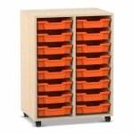 Flexeo Regal PRO, 2 Reihen, 16 Boxen Gr. S Ahorn honig mit Boxen orange (Zoom)