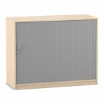 Flexeo Rollladenschrank, 4 Fächer, Mittelwand, Breite 126,4 cm geschlossen (Zoom)