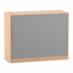 Flexeo Rollladenschrank, 4 Fächer, Mittelwand, Breite 126,4 cm geschlossen (Zoom)