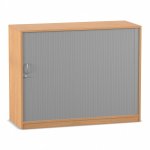 Flexeo Rollladenschrank, 4 Fächer, Mittelwand, Breite 126,4 cm geschlossen (Zoom)