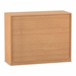 Flexeo Rollladenschrank, 4 Fächer, Mittelwand, Breite 126,4 cm Rückseite (Zoom)