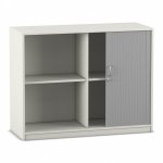 Flexeo Rollladenschrank, 4 Fächer, Mittelwand, Breite 126,4 cm weiß (Zoom)