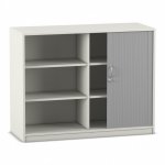 Flexeo Rollladenschrank, 6 Fächer, Mittelwand, Breite 126,4 cm weiß (Zoom)