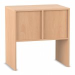 Flexeo Regal PRO, 2 Reihen, 6 Boxen Gr. S, 2 fahrbare XL-Boxen Rückseite Buche hell (Zoom)