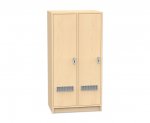 Flexeo Garderobenschrank Armadio, 2 Türen, mit Fachböden, Höhe 130,4 cm Schrank mit Zahlenschloss und Lüftungsgitter (Zoom)