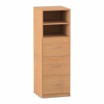 Flexeo Schrank, 3 große Schubladen, 2 Fächer, Breite 48,1 cm Buche dunkel (Zoom)