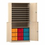 Flexeo Bastelschrank Julia, 9 groe Boxen, 9 Fcher