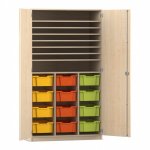 Flexeo Bastelschrank PRO, 3 Reihen, 12 Boxen Gr. M, 8 Fcher