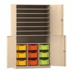 Flexeo Bastelschrank PRO, 3 Reihen, 9 Boxen Gr. M, 8 Fcher