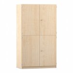 Flexeo Bastelschrank PRO, 3 Reihen, 9 Boxen Gr. M, 8 Fächer Ahorn honig geschlossen (Zoom)