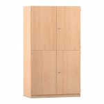 Flexeo Bastelschrank PRO, 3 Reihen, 9 Boxen Gr. M, 8 Fächer geschlossen Buche hell (Zoom)