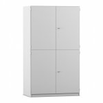 Flexeo Bastelschrank PRO, 3 Reihen, 9 Boxen Gr. M, 8 Fächer grau geschlossen (Zoom)