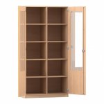 Flexeo Schrank, 10 Fächer, 2 verglaste Drehtüren, Mittelwand, Breite 94,4 cm Buche hell (Zoom)