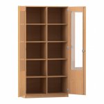 Flexeo Schrank, 10 Fächer, 2 verglaste Drehtüren, Mittelwand, Breite 94,4 cm Buche dunkel (Zoom)