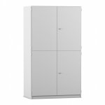 Flexeo Bastelschrank PRO, 3 Reihen, 18 Boxen Gr. S, 8 Fächer grau geschlossen (Zoom)