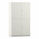 Flexeo Bastelschrank PRO, 3 Reihen, 18 Boxen Gr. S, 8 Fächer weiß geschlossen (Zoom)