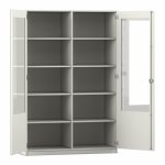 Flexeo Schrank, 10 Fächer, 2 verglaste Türen, Mittelwand, Breite 126,4 cm weiß (Zoom)