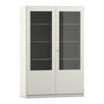 Flexeo Schrank, 10 Fächer, 2 verglaste Türen, Mittelwand, Breite 126,4 cm geschlossen (Zoom)