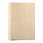 Flexeo Schrank, 10 Fächer, Mittelwand, 4 Halbtüren, Breite 126,4 cm Ahorn honig geschlossen (Zoom)