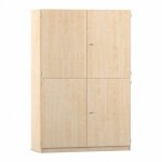 Flexeo Schrank, 10 Fächer, Mittelwand, 4 Halbtüren, Breite 126,4 cm Ahorn honig geschlossen (Zoom)