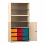 Flexeo Schrank, 9 groe Boxen, 4 Fcher, 2 Halbtren