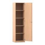 Flexeo Hochschrank mit 1 Drehtür und 5 Fächer, H x B: 190 x 48,1 cm Buche hell (Zoom)