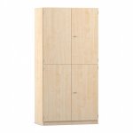 Flexeo Schrank, 9 große Boxen, 4 Fächer, 4 Halbtüren Ahorn honig geschlossen (Zoom)