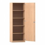 Flexeo Hochschrank mit 1 Drehtür und 4 Fachböden H x B: 190 x 64,1 cm Buche hell (Zoom)