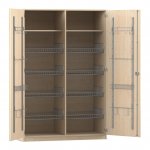 Flexeo Sportschrank, Gertehaken, 8 Gitterkrbe, 2 Fcher oben