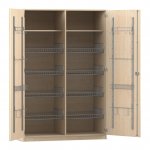 Flexeo Sportschrank, 8 Gitterkrbe, 2 Fcher oben